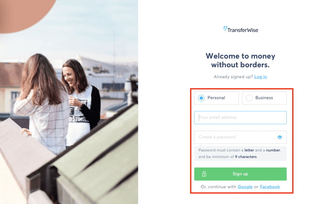 TransferWise návod - vyplnění registrace