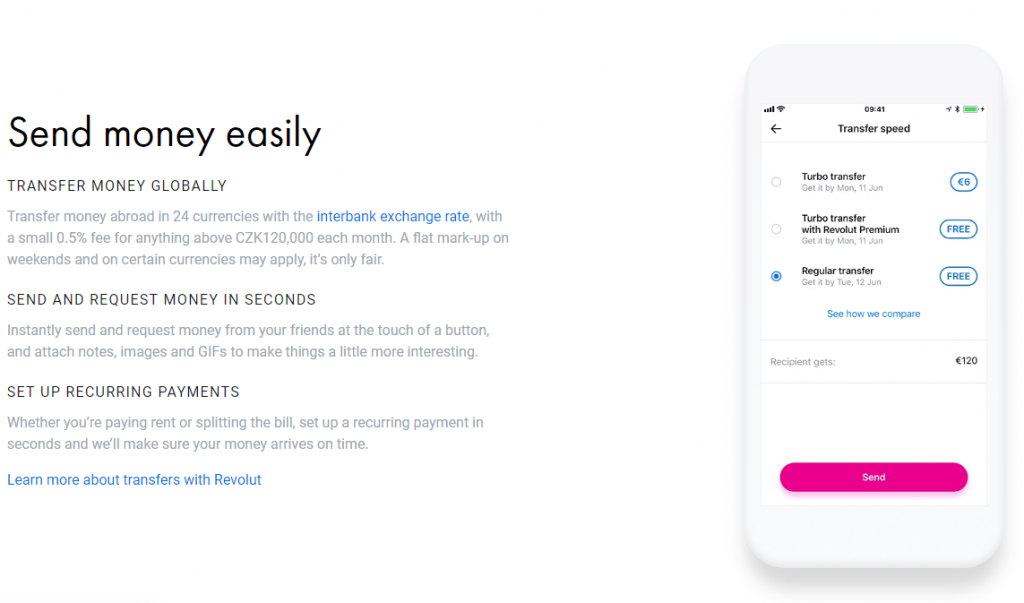 Revolut zasílání peněz